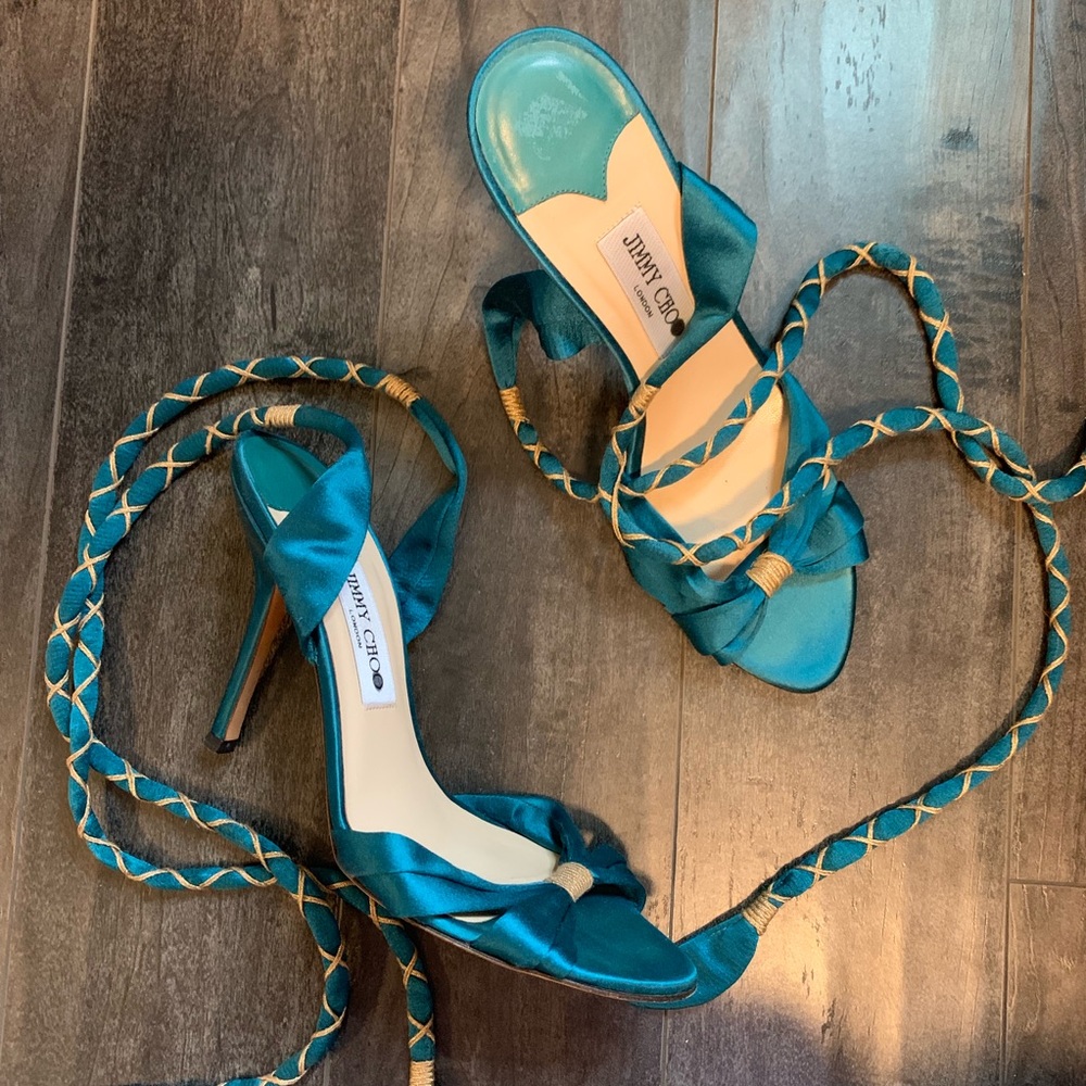Vintage Jimmy Choo ankle wrap heels